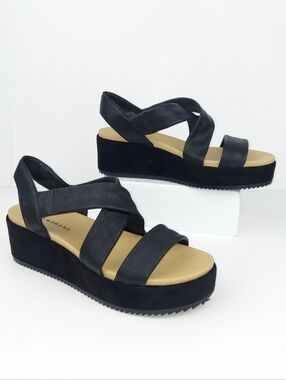 Lucky Brand Platform Wedge Waldyna Sandal Black 7